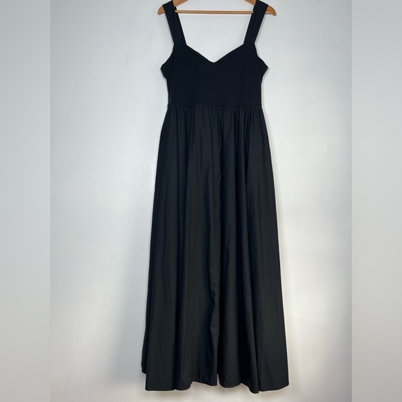 J.CREW Size XL Black Sweetheart tank dress with poplin skirt - Picture 6 of 16